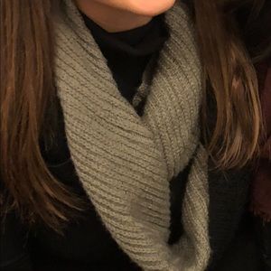 Grey and black infinity scarf